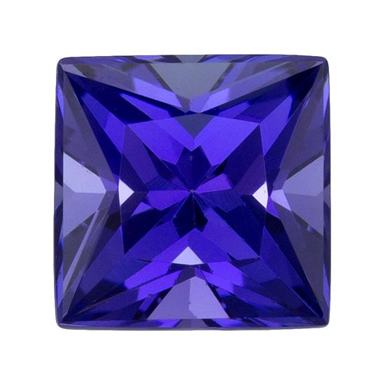 Blue purple Tanzanite 1.33 carat princess cut Gemstone