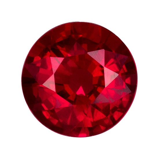 Red Ruby 1.26 carat round cut Gemstone